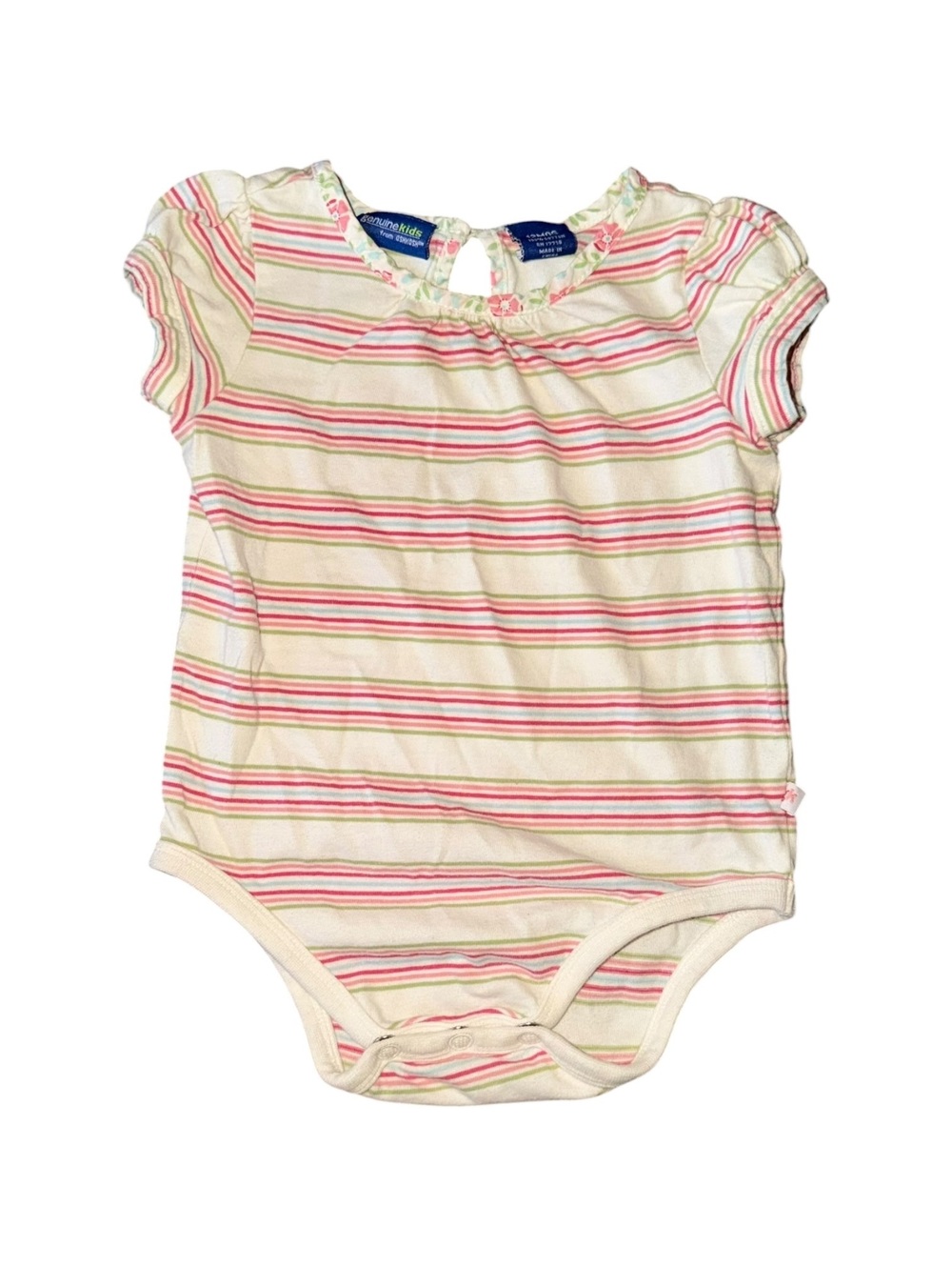 Genuine Kids by OshKosh Pink Pinstripe Onsie
